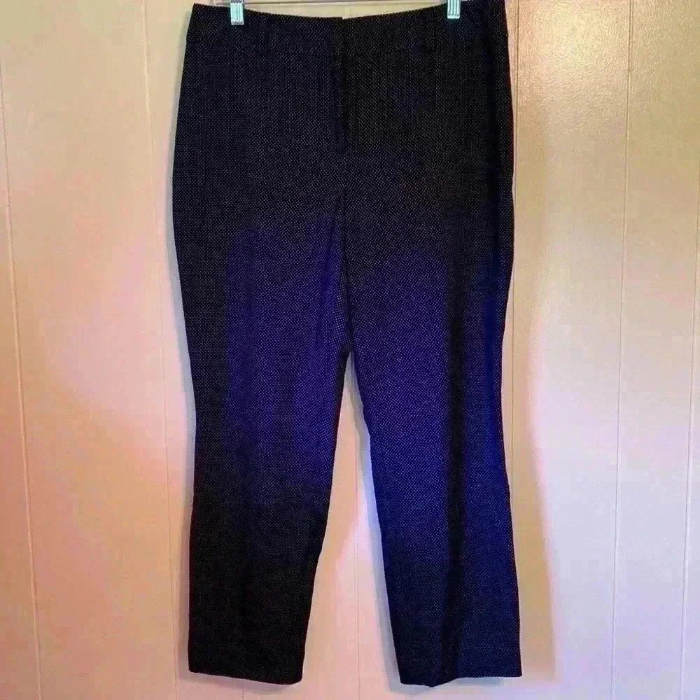 Ann Taylor Signature Black Pants with White Dots in Size 10.